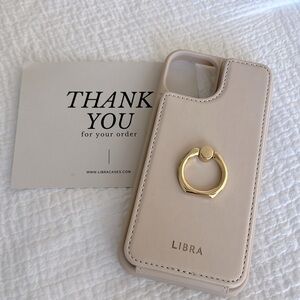 IPhone 13 Libra Case Wallet Case. Never Used! Cream with Gold tone Hardware.